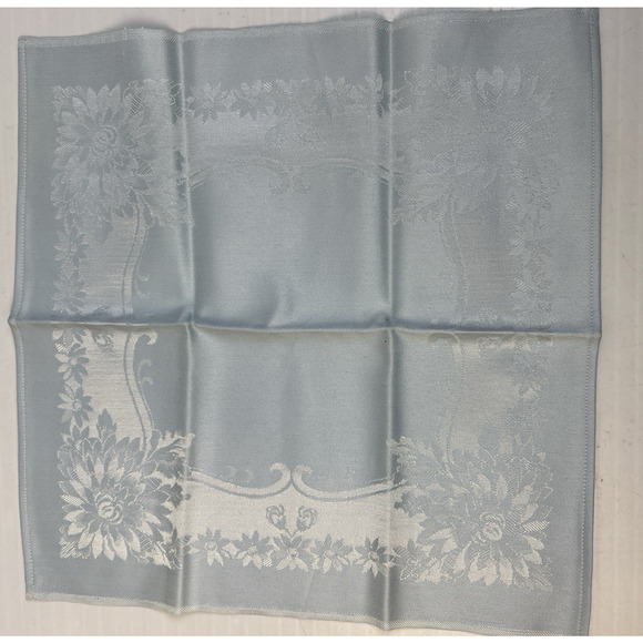 Candlelight Damask Tablecloth (54" x 54") and 4Napkins (14 x 14) Dresden Blue - Picture 2 of 10